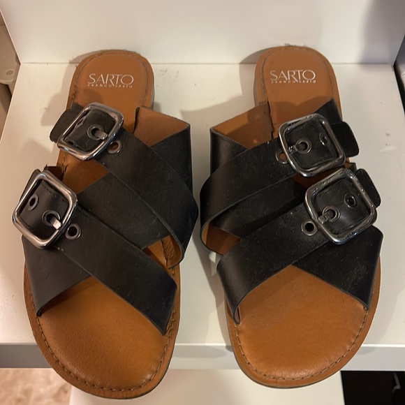Franco Sarto Leather Sandals - Sz 8 - Picture 2 of 5